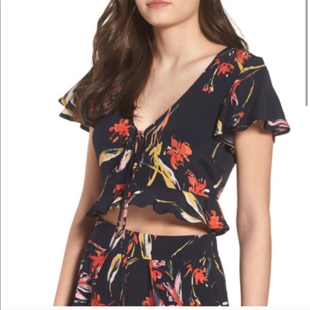 NWT Leith front tie crop camisole